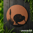 100% NZ Made Brushed Copper Circle - Kiwi Wall Art