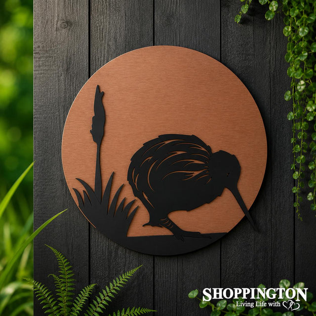 100% NZ Made Brushed Copper Circle - Kiwi Wall Art