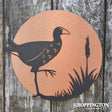 100% NZ Made Brushed Copper Circle - Pukeko Wall Art
