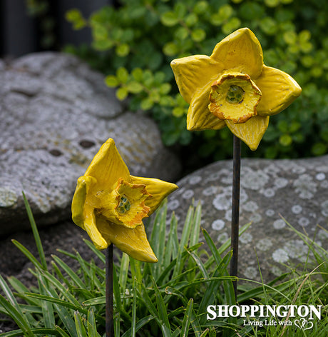 100% NZ Made Ceramic Daffodil Garden Stake