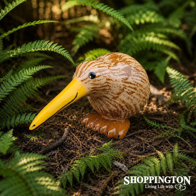 100% NZ Made Garden Ornament - Splashy Bird Art / Brown Kiwi