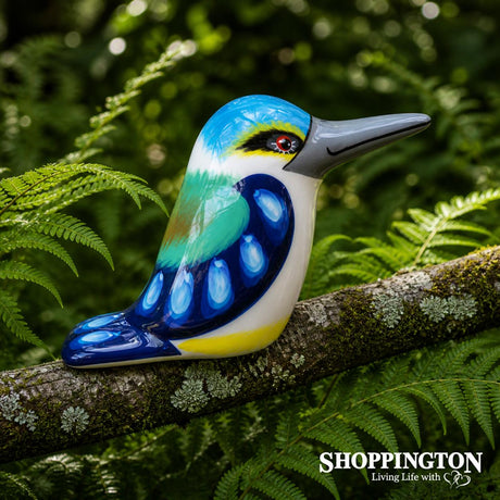 100% NZ Made Garden Ornament - Splashy Bird Art / Kingfisher Large