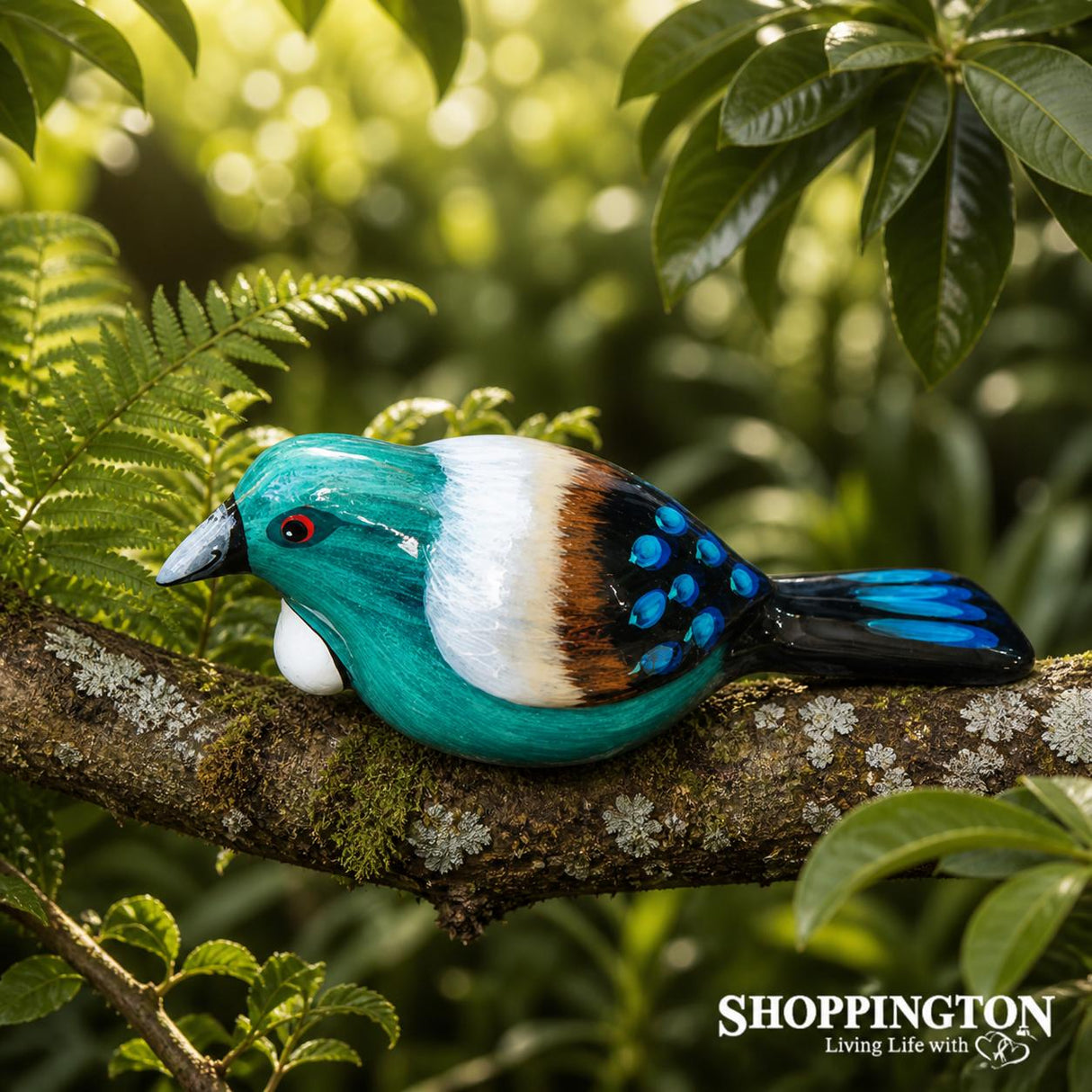 100% NZ Made Garden Ornament - Splashy Bird Art / Tui Bird