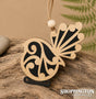 100% NZ Made Hanging Ornament - Koru Fantail BLACK