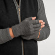 100% NZ Made Koru Knitwear - Possum Merino Fingerless Gloves / Grey