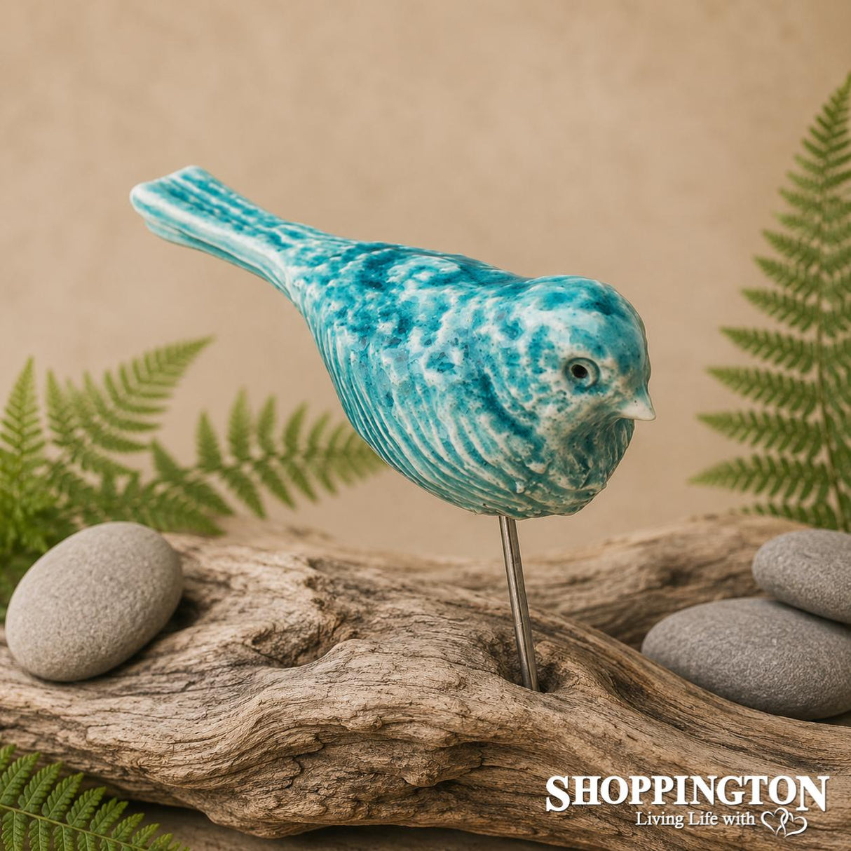 100% NZ Made Pottery / Birds On Stake