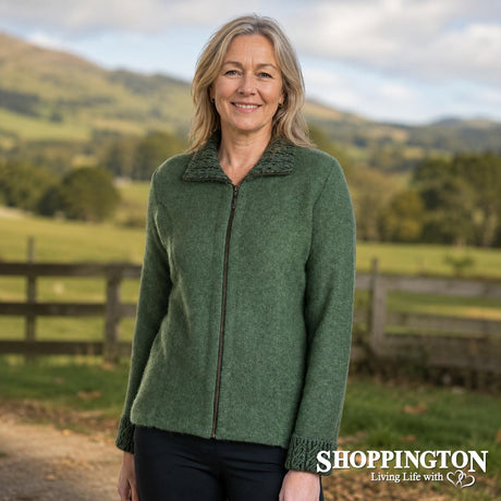 100% NZ Made Two Tone Trim Jacket / Moss