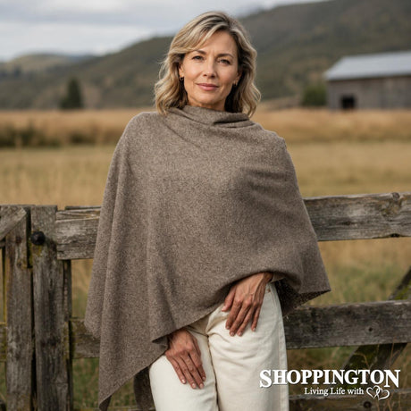 100% NZ Made Two Way Poncho / Mocha