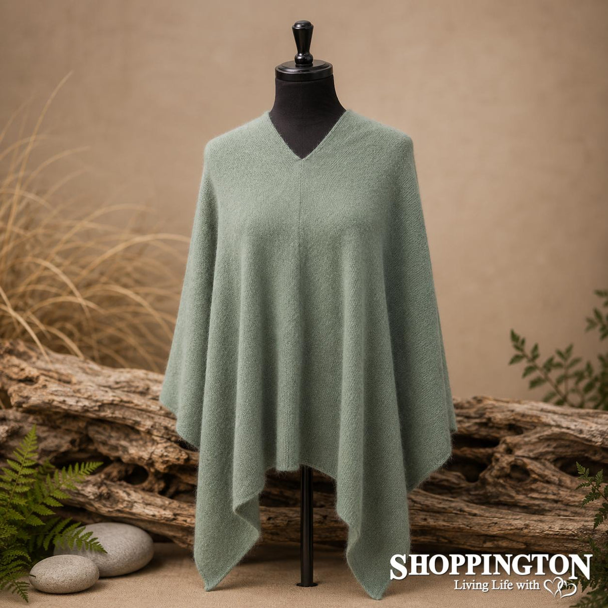 100% NZ Made Two Way Poncho / Moss