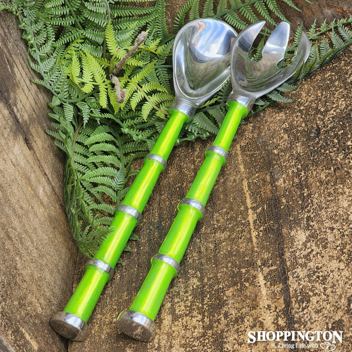 Ribbed Salad Servers - Lime