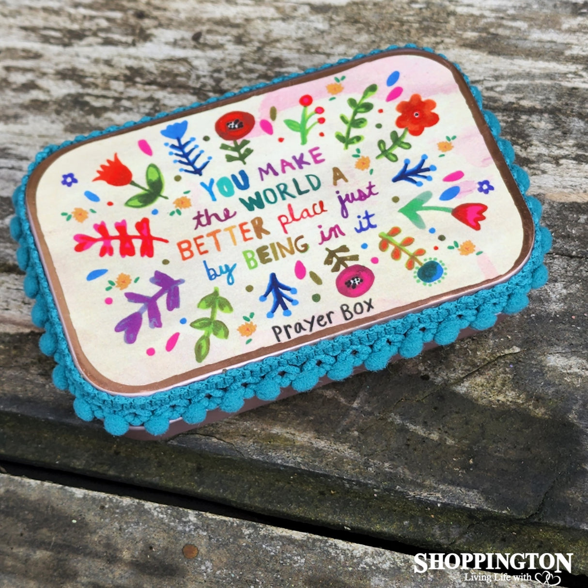 Tin Prayer Box - World a Better Place