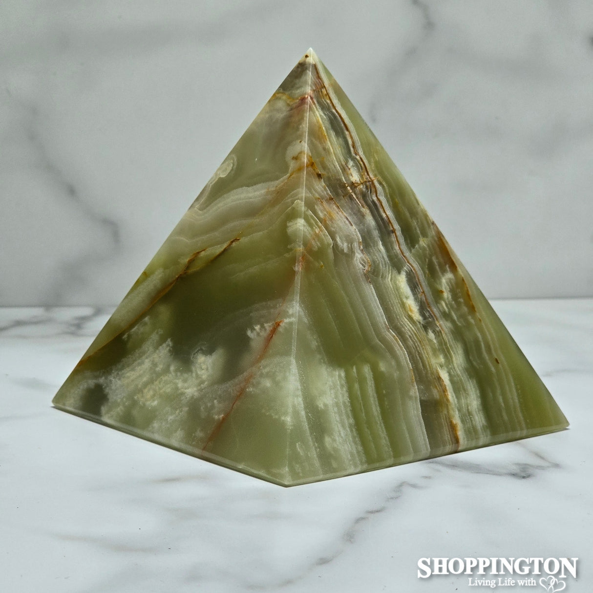 Green Banded Calcite Pyramid B (XL)
