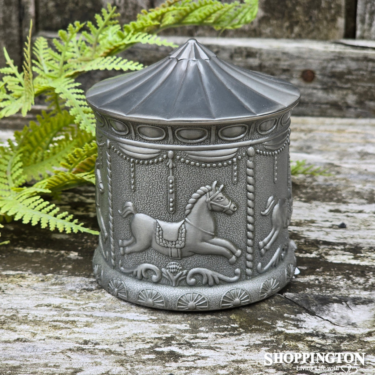 Pewter Horse Carousel Money Box