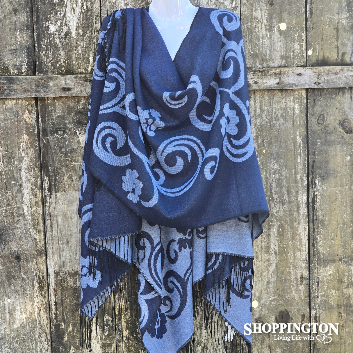 Cape - Curl & Tassel Design Navy