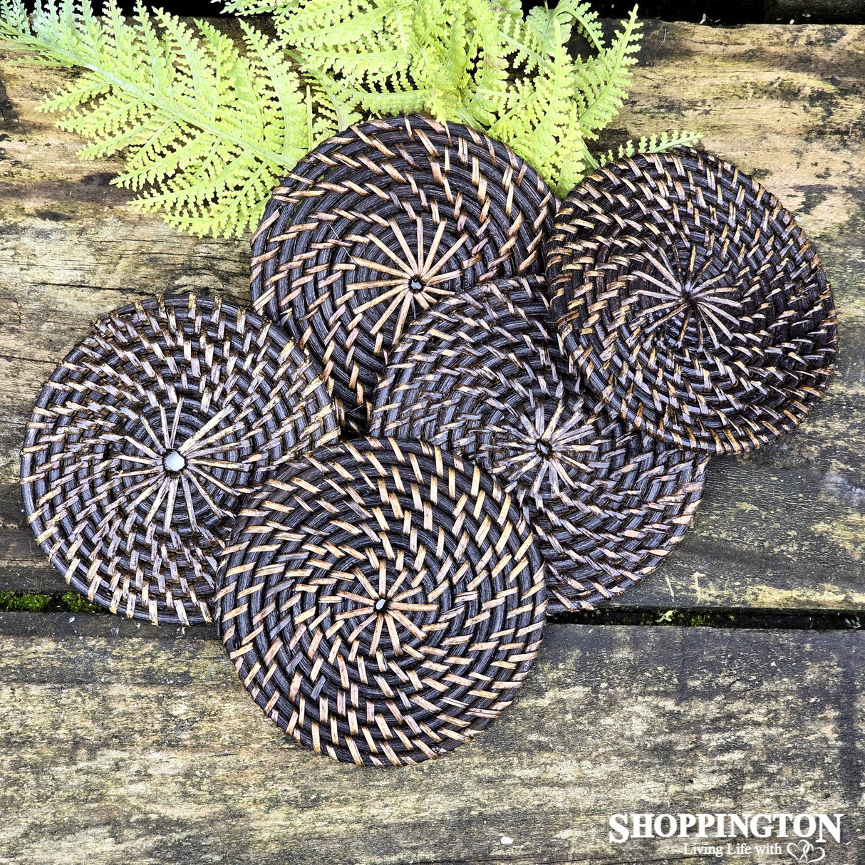 Rattan Coasters - Dark