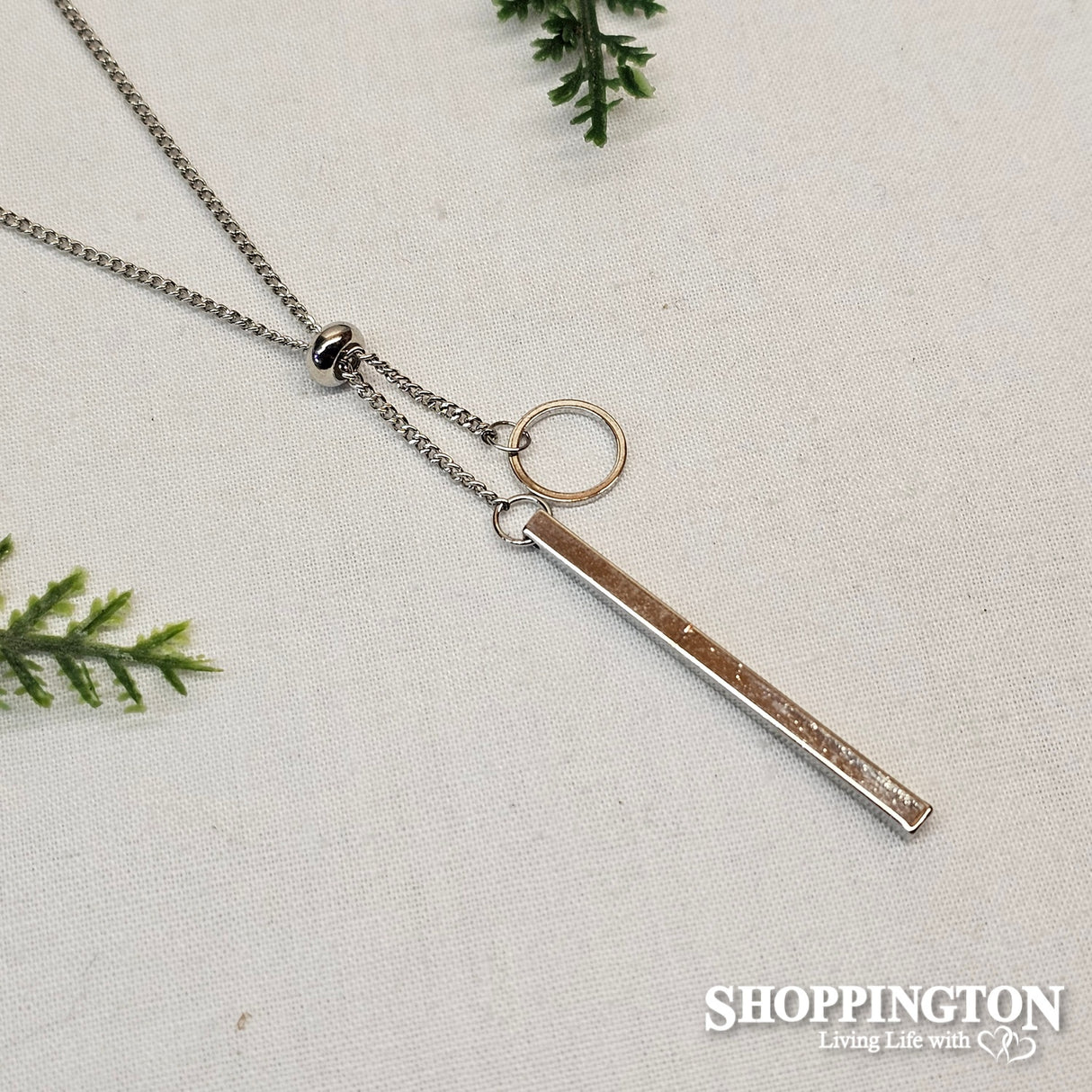 Necklace - Bar & Long Slip Chain