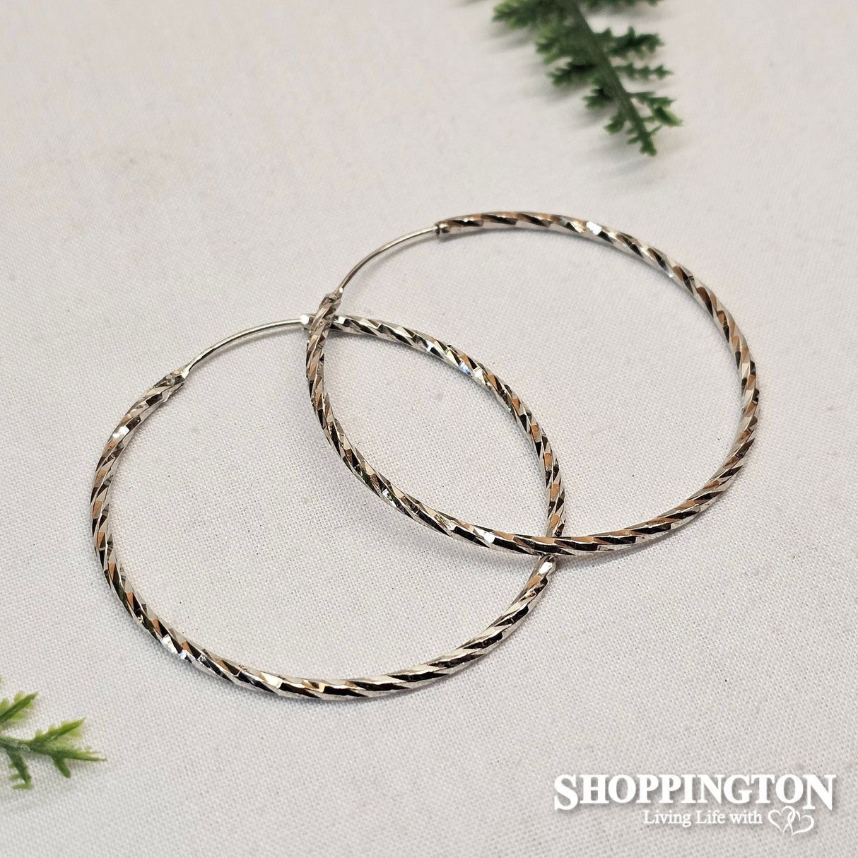 Earrings - Silver Twist Hoops