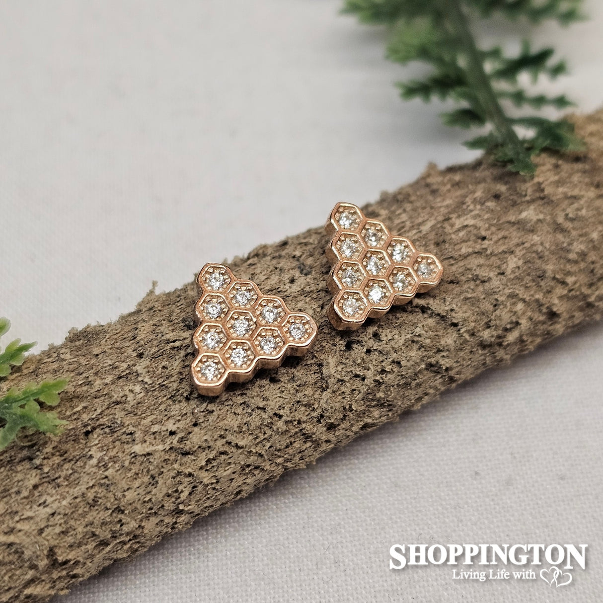 Sterling Silver - Rose Gold Triangle Studs