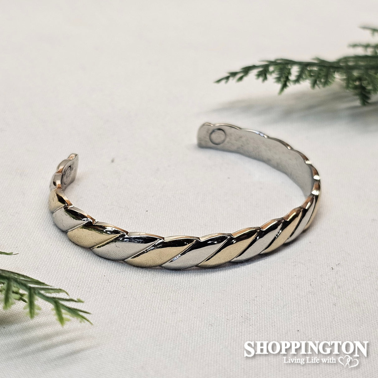 Copper Bracelet - Silver Twist