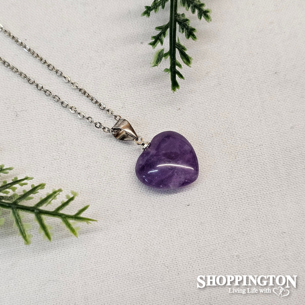 Necklace - Heart Shaped Amethyst