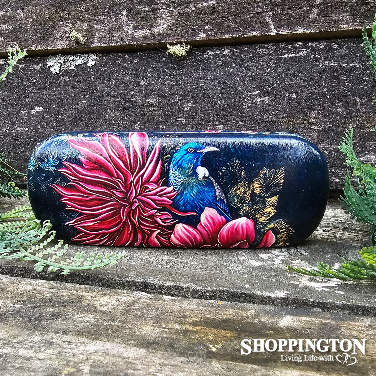 Leather NZ Print Sunglasses Case - Tui & Dahlia