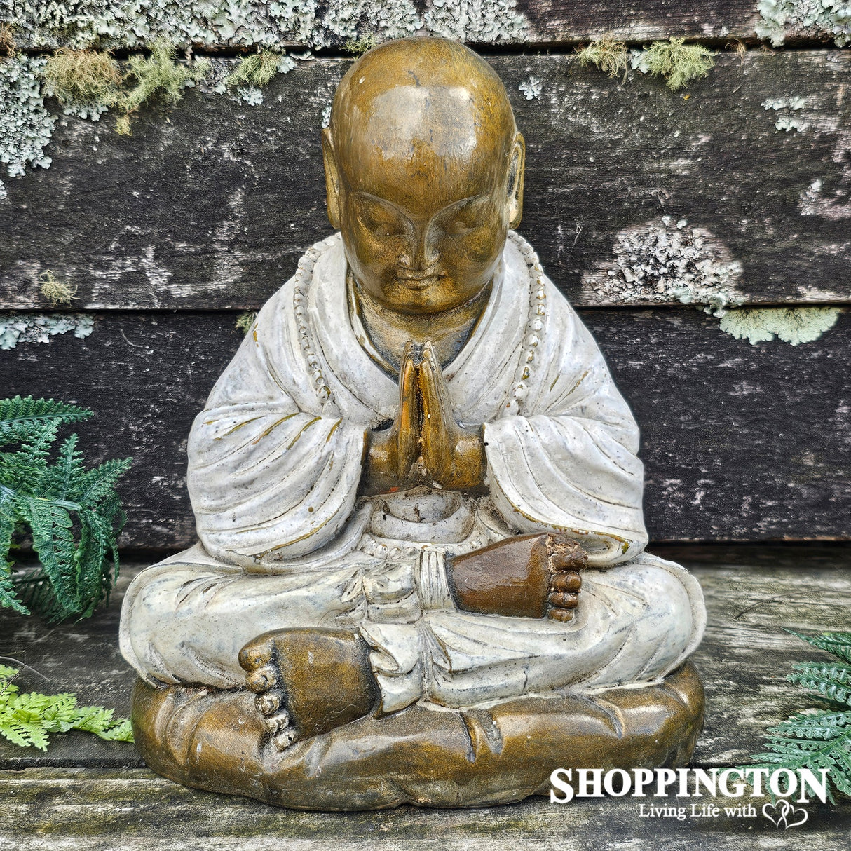 Shaolin Buddha Monk 25cm / Gold & Cream