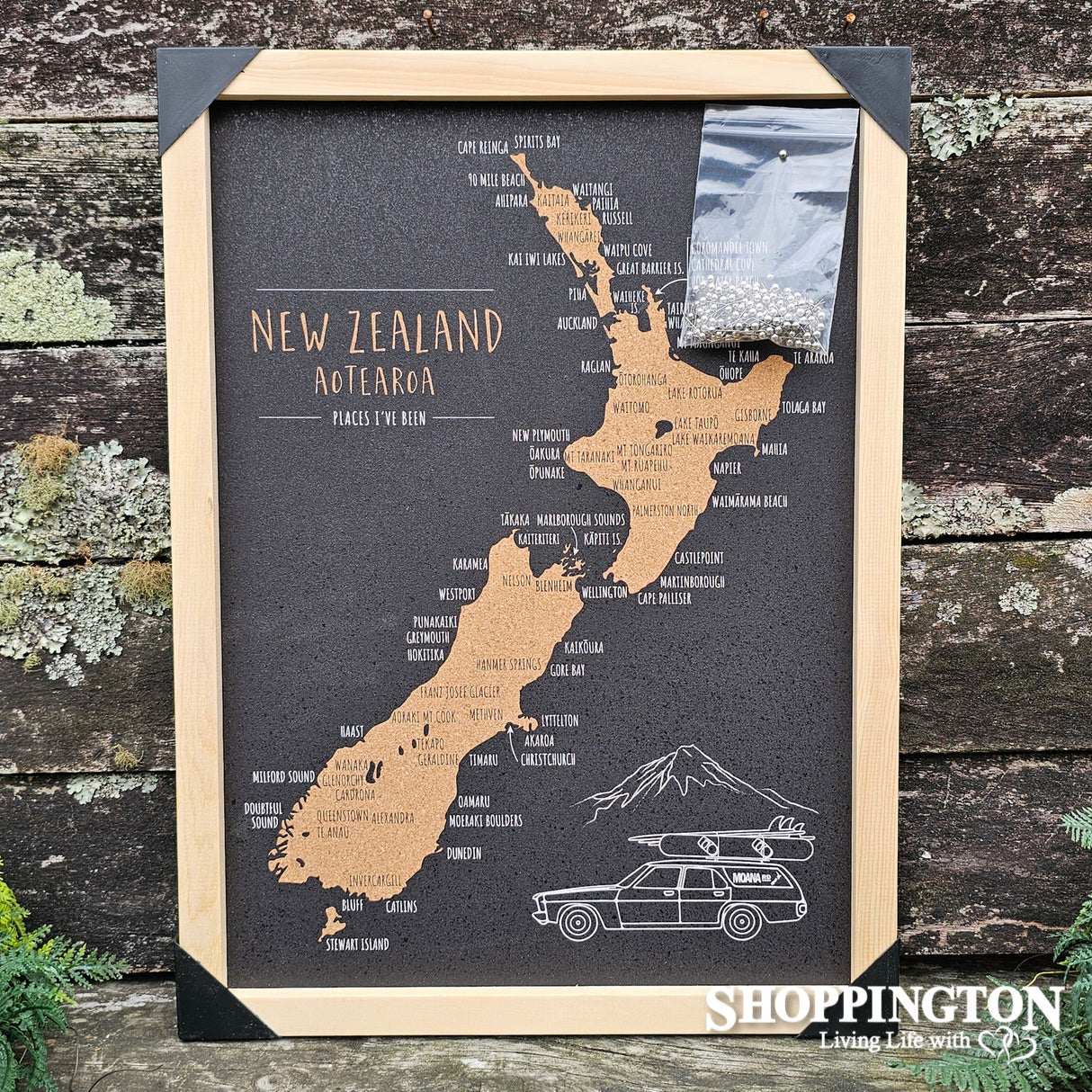 I've Been To.... NZ Cork Map A4