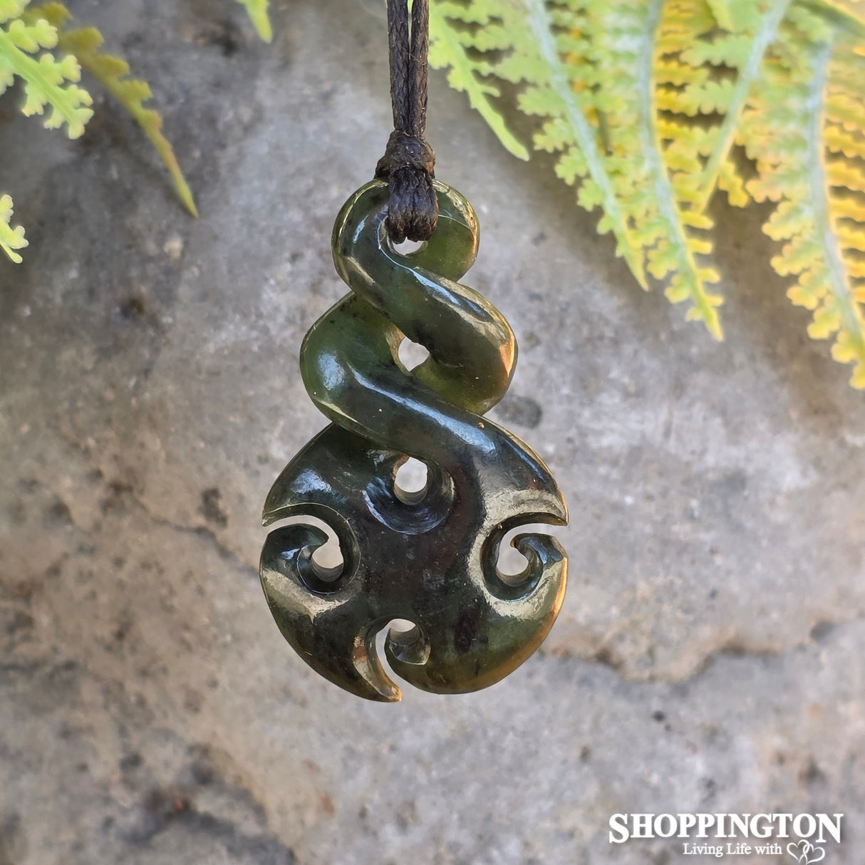 Pounamu Pendant - Triple Twist & Koru's 40mm