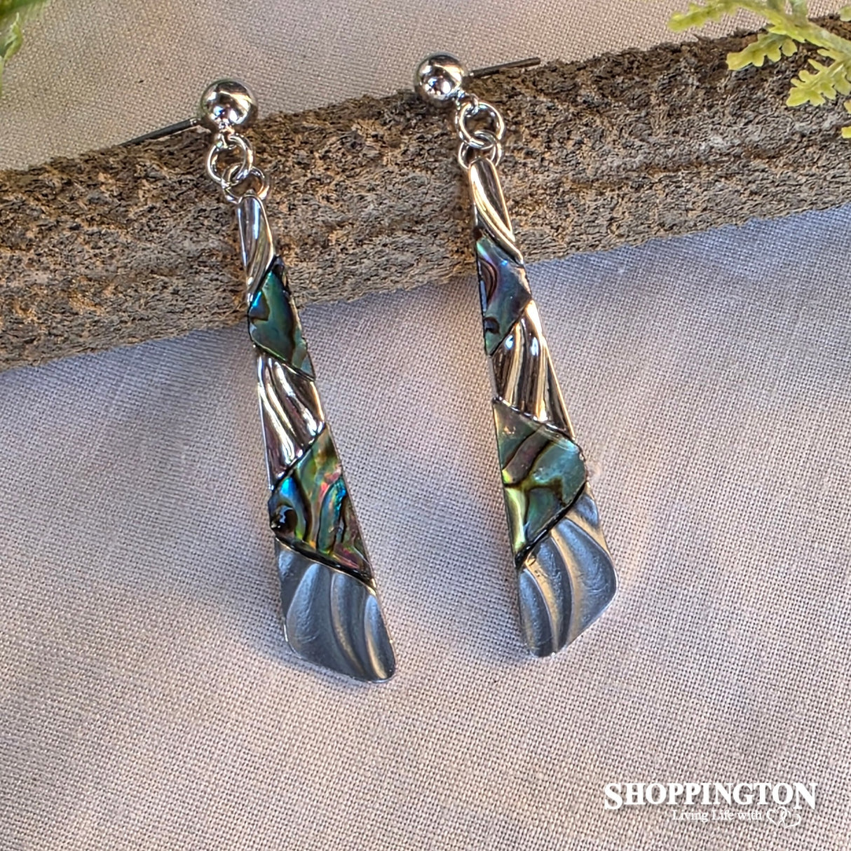 Earrings - Paua Scalene Drop