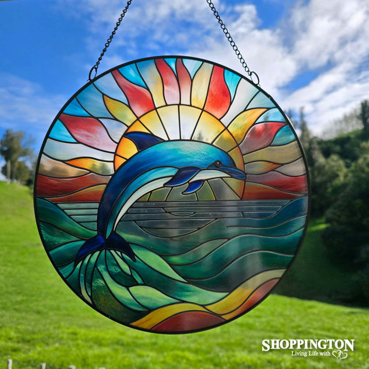 Stained Glass Hanger - Dolphin