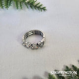 Rings - Silver Diamante Hearts