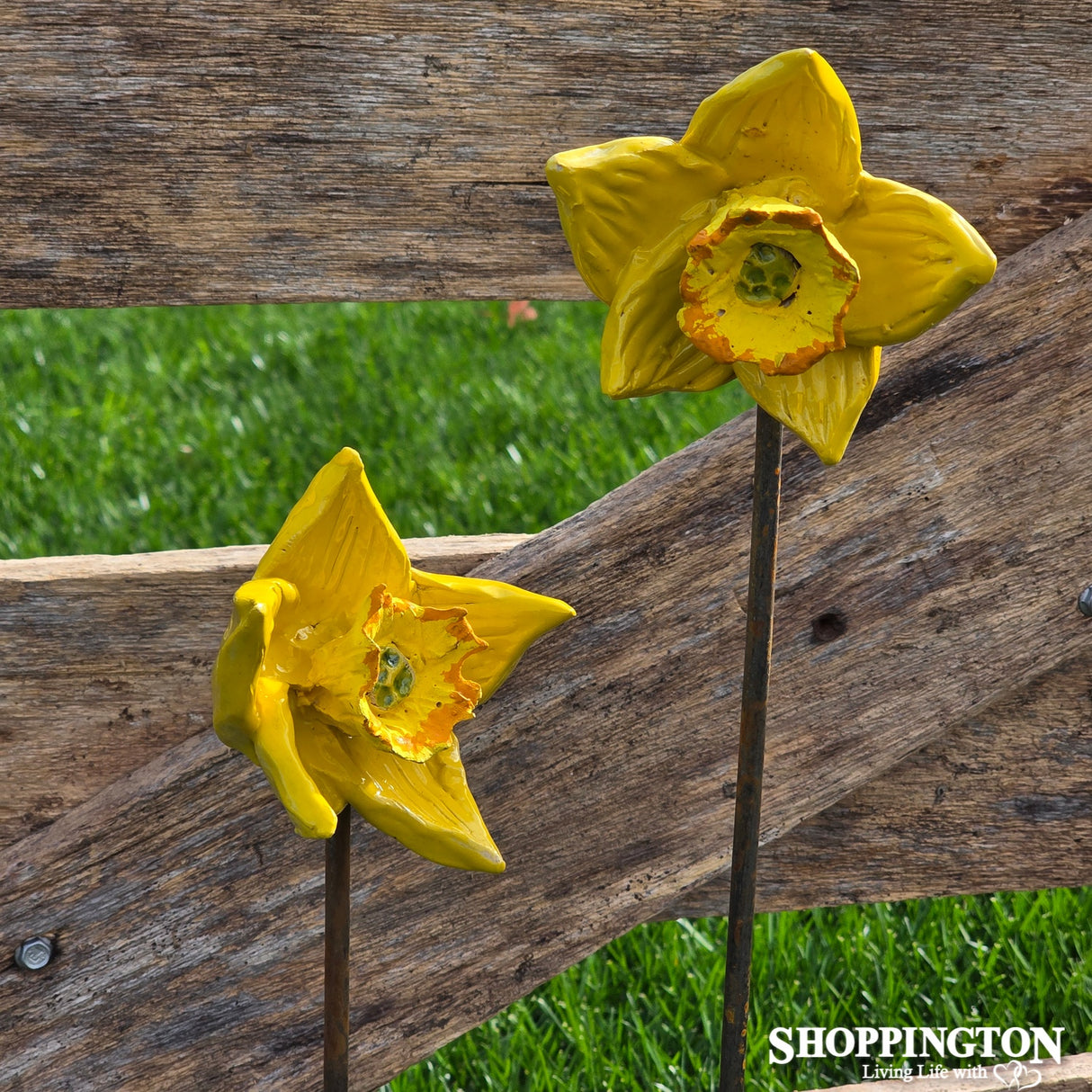 100% NZ Made Ceramic Daffodil Garden Stake