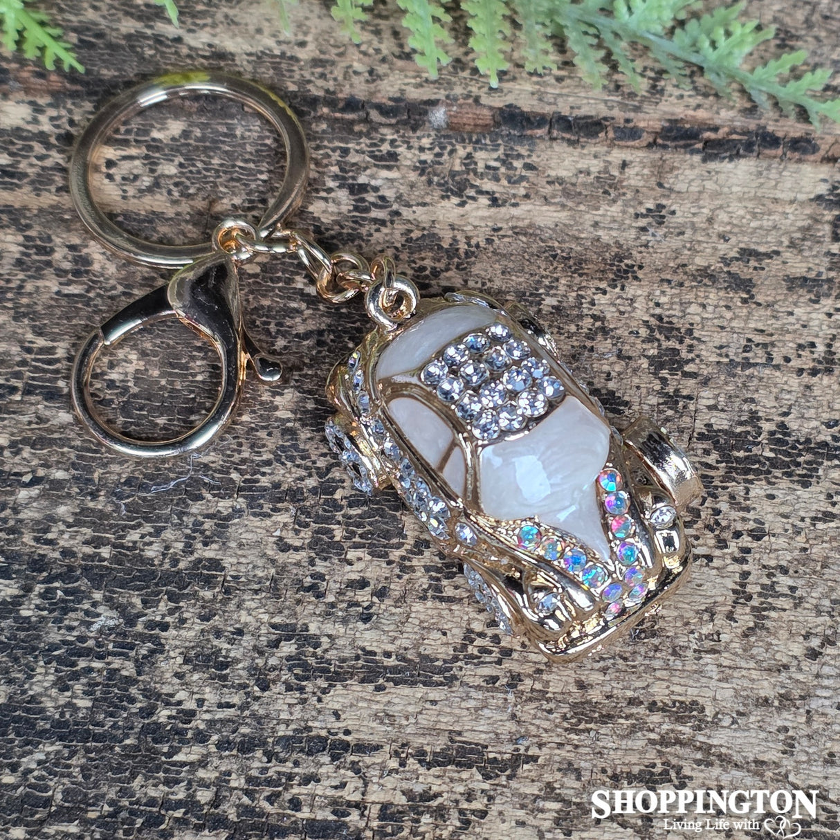 Keyring - Cream Diamante Mini