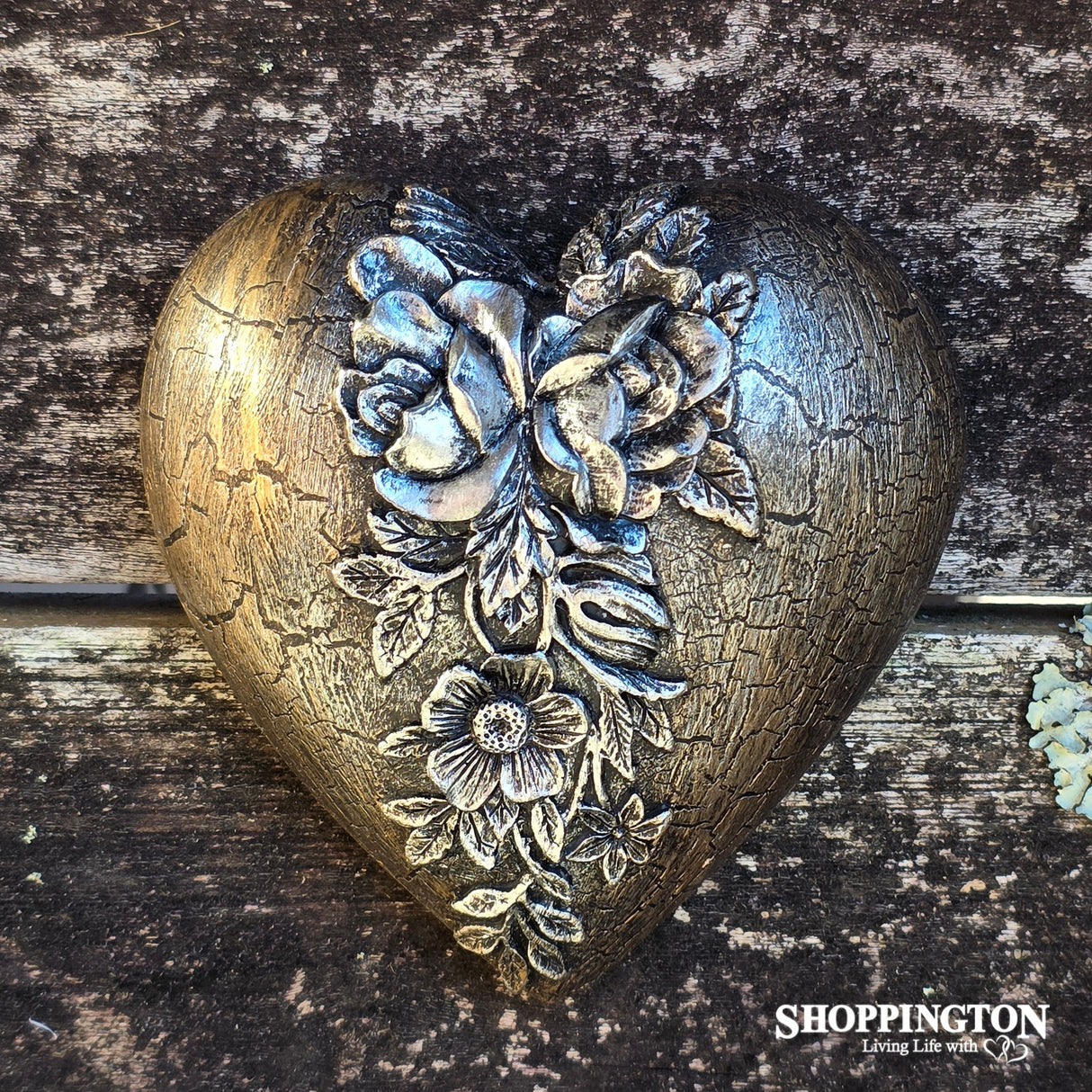 Collectable Heart - Antique Pewter Rose