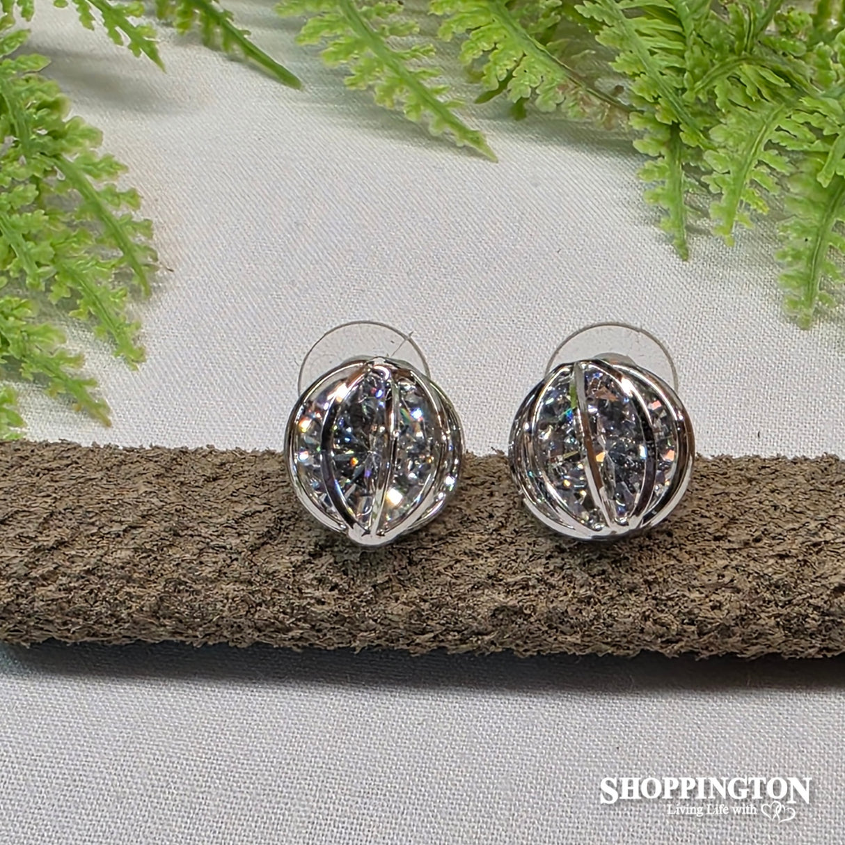 Earrings - Crystal Caged Ball