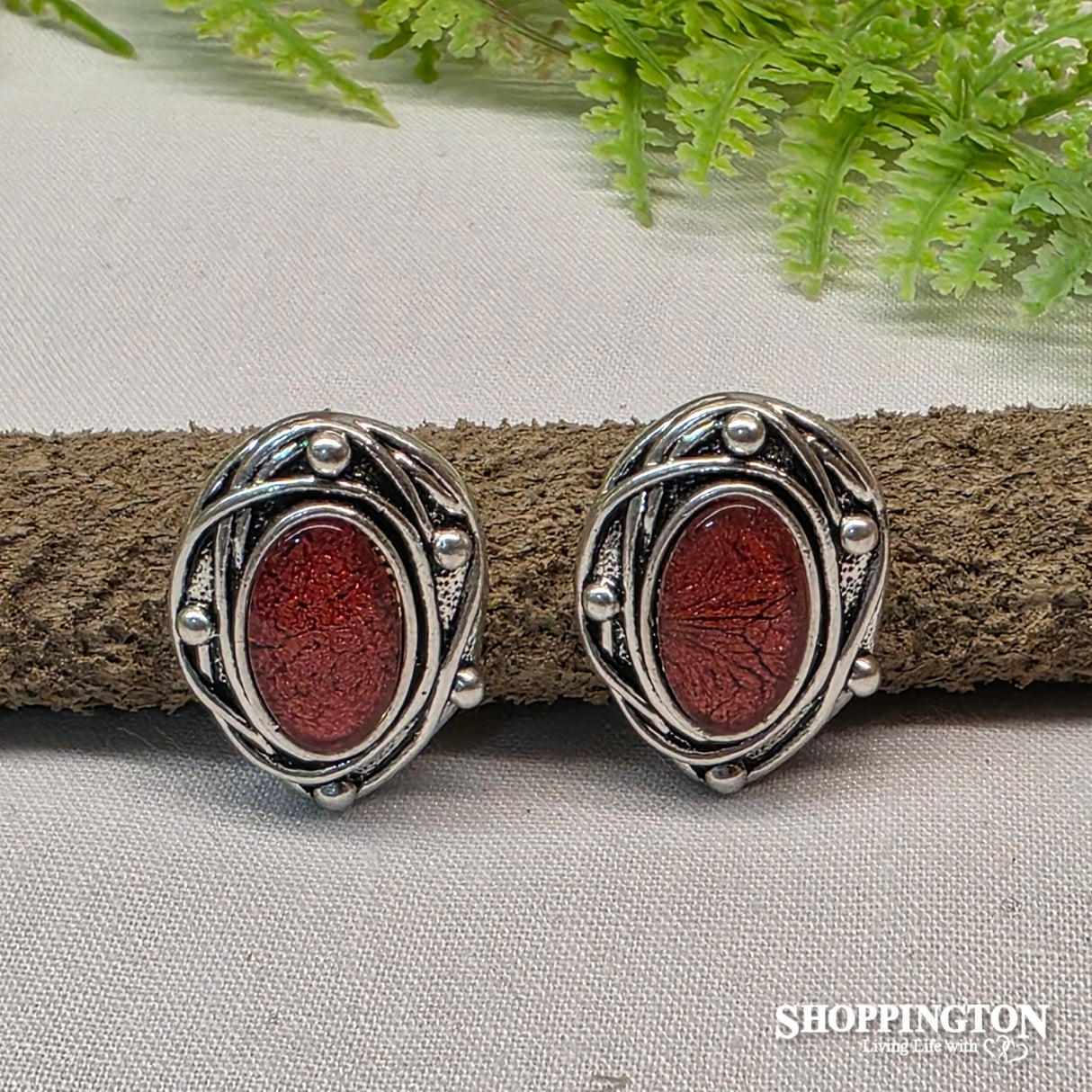 Earrings - Red Antique Look