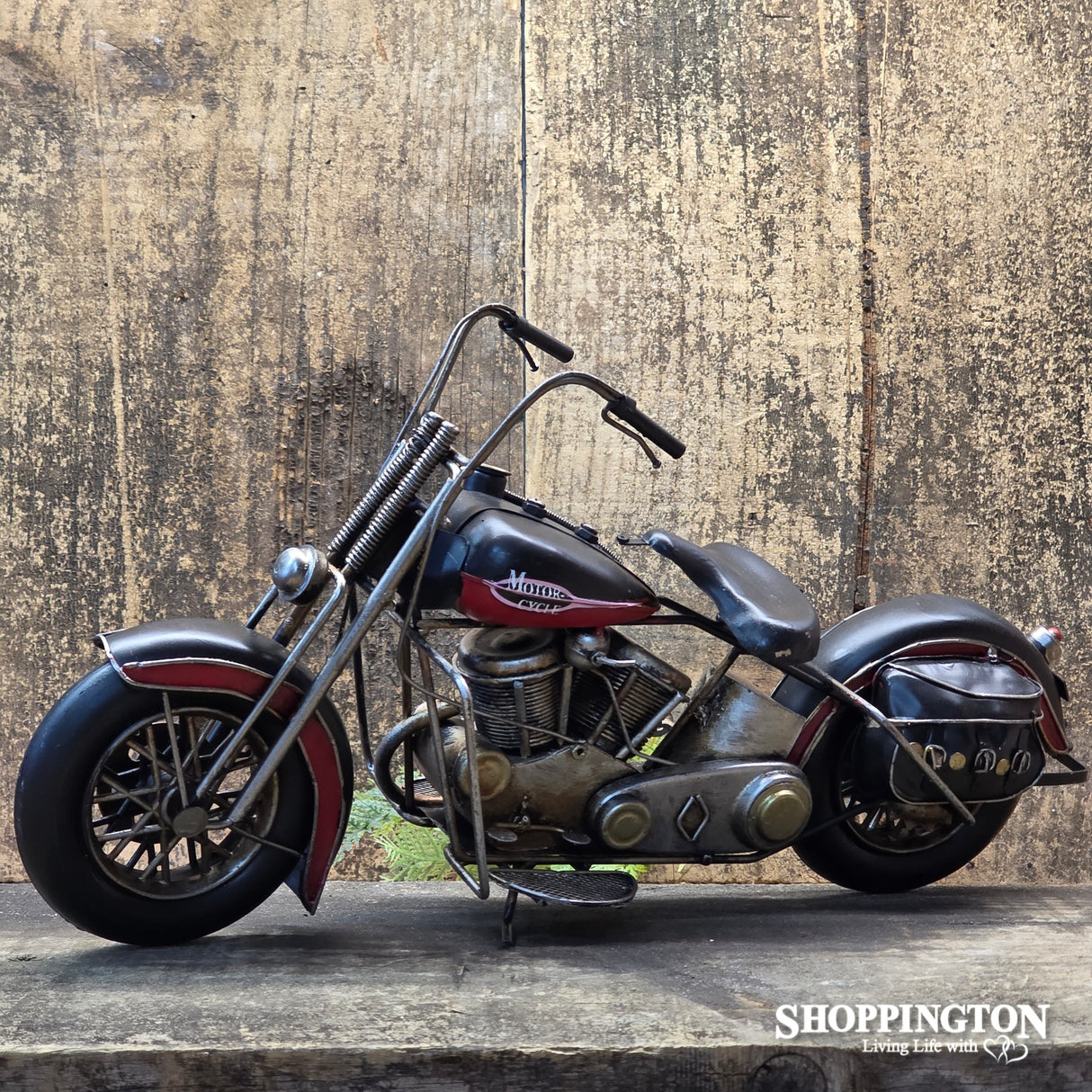 Die Cast Metal Replica Black & Red Motorbike