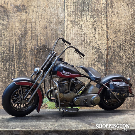 Die Cast Metal Replica Black & Red Motorbike