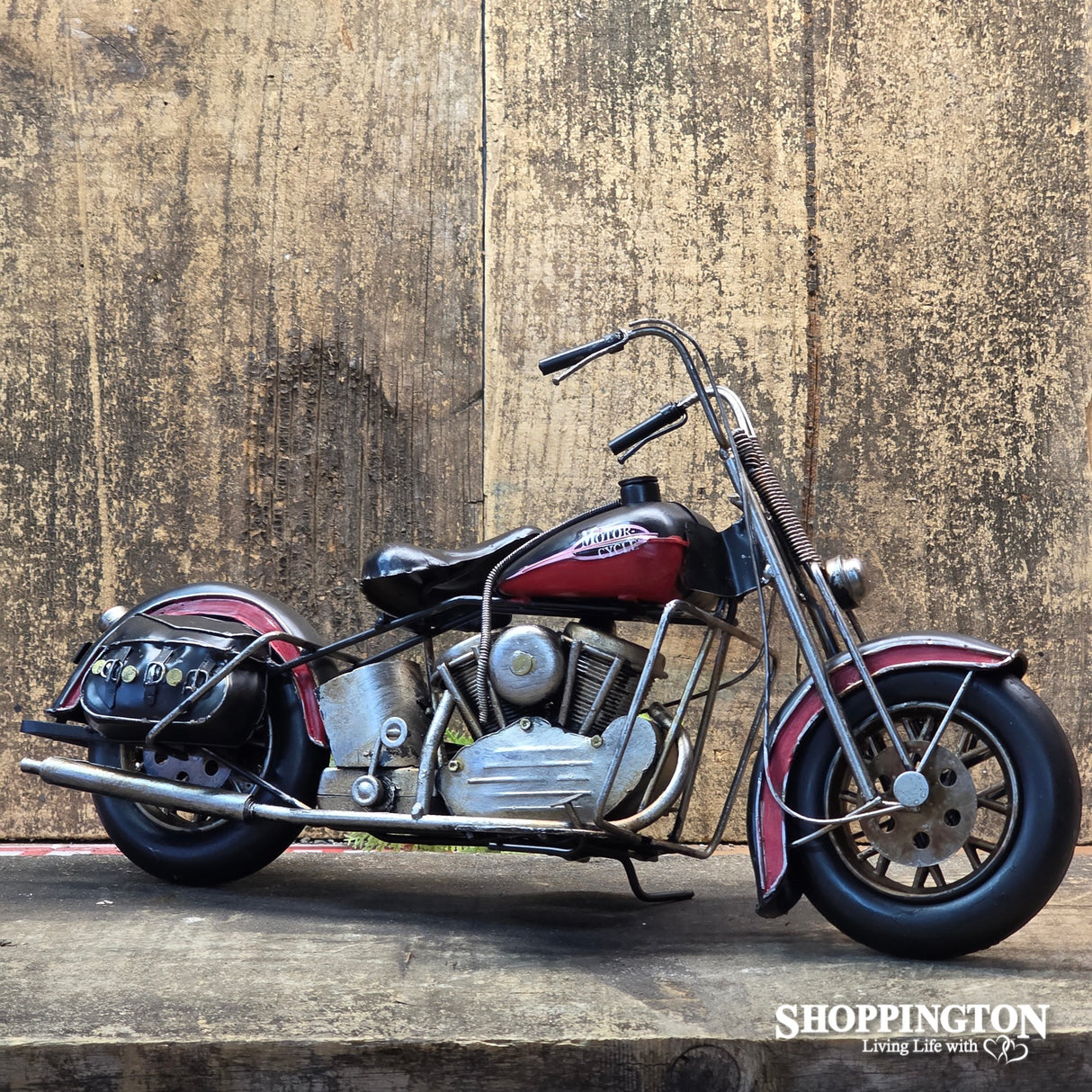 Die Cast Metal Replica Black & Red Motorbike