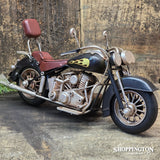 Die Cast Metal Replica Black & Gold Flame Motorbike