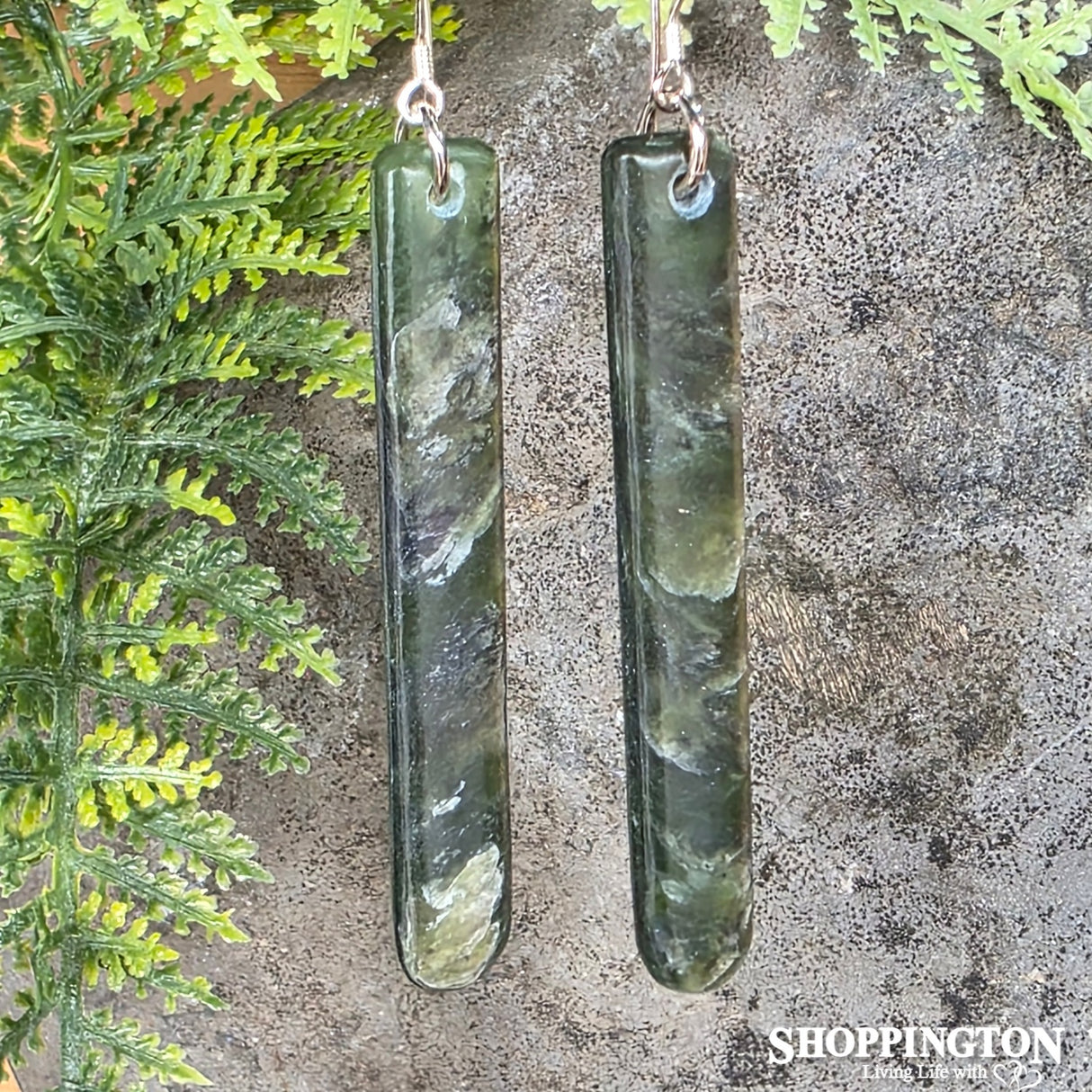 Pounamu - Kawakawa Earrings