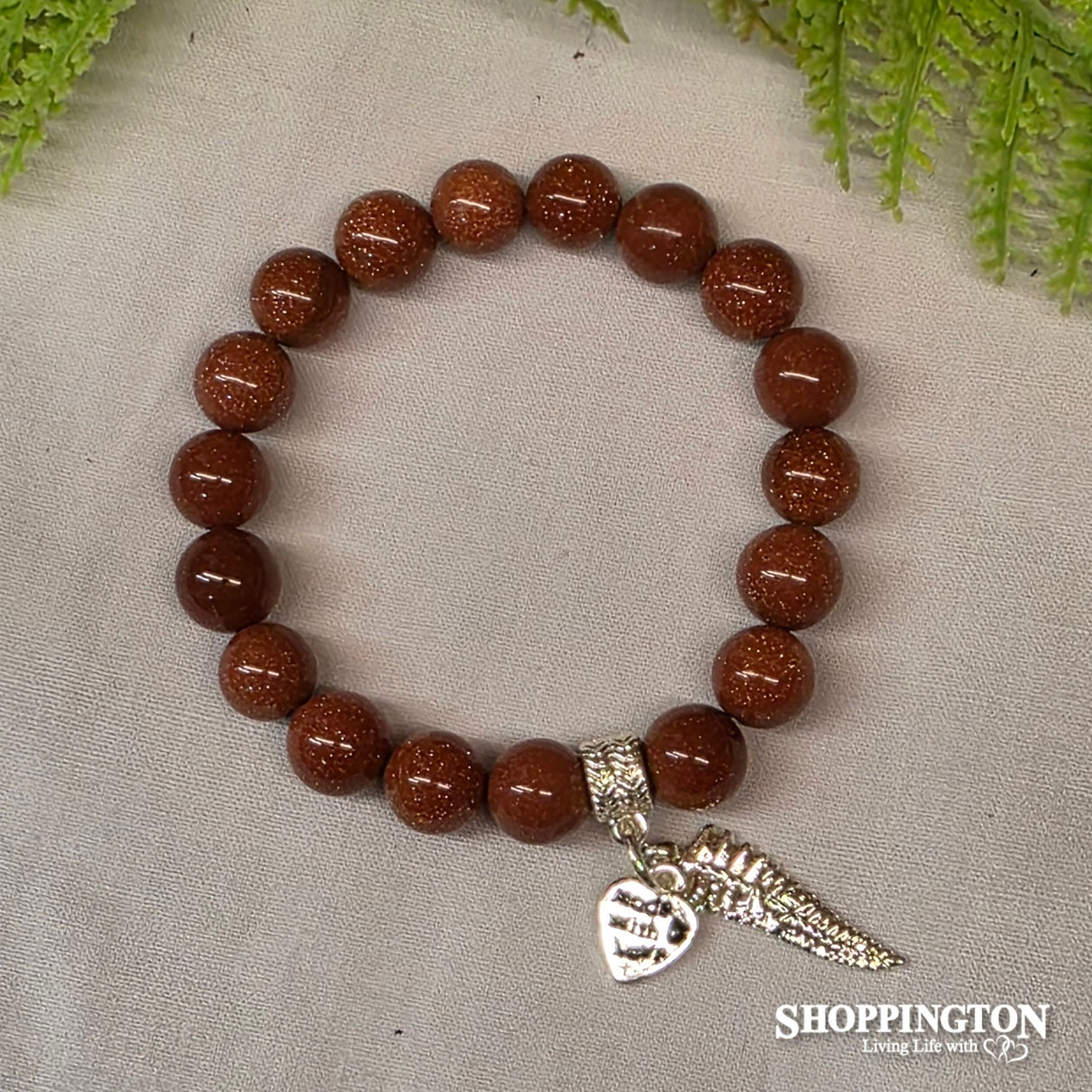 Gemstone Bracelet - Goldstone Fern