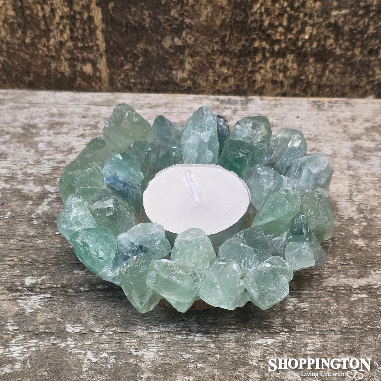 Crystal Candle Tealight Holder - Fluorite