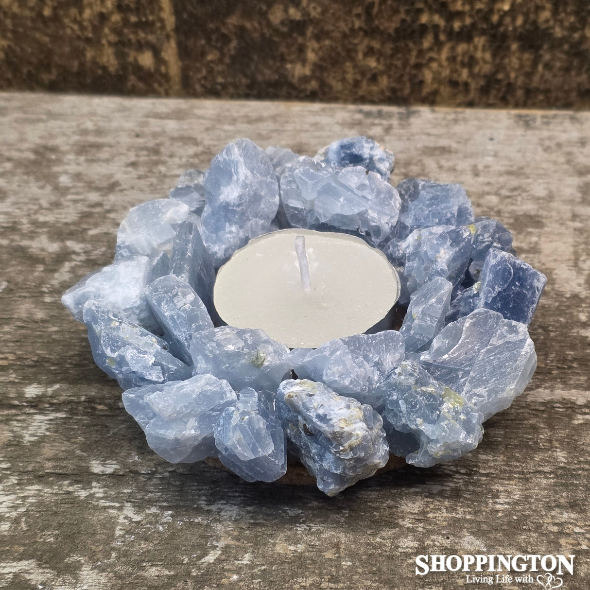 Crystal Candle Tealight Holder - Blue Calcite