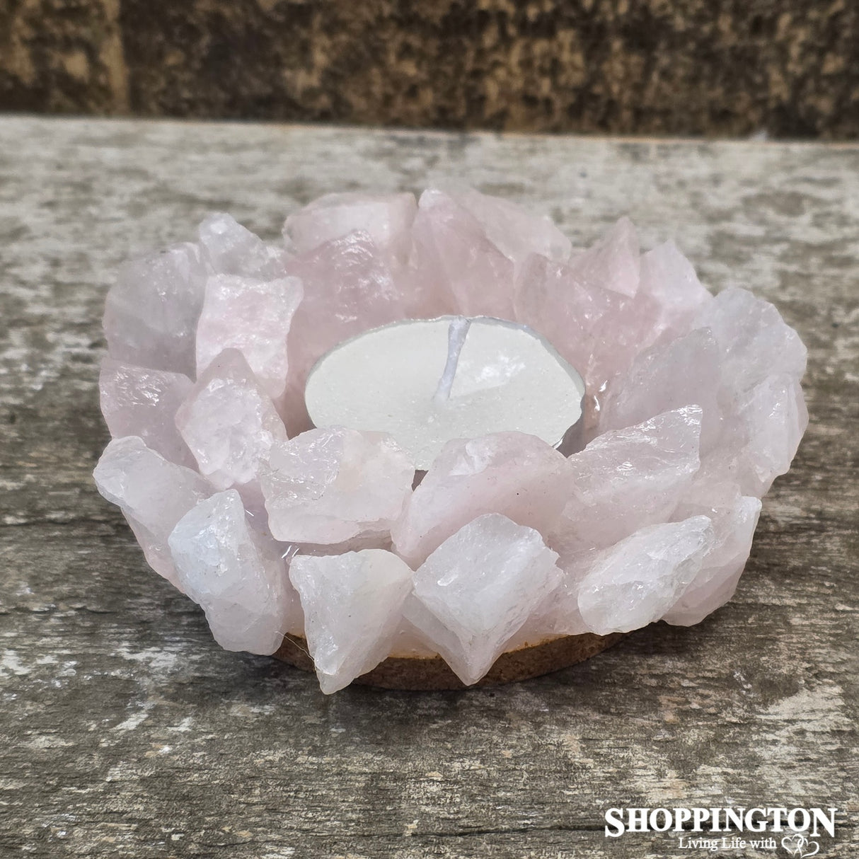 Crystal Candle Tealight Holder - Rose Quartz