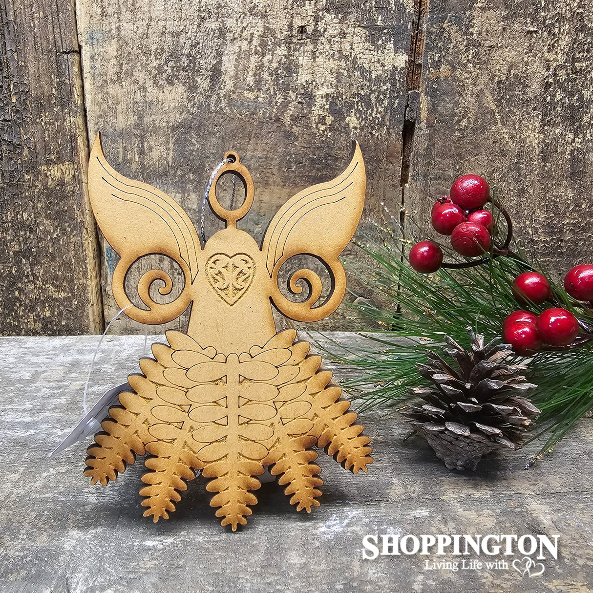 Wooden Christmas Pohutukawa Angel