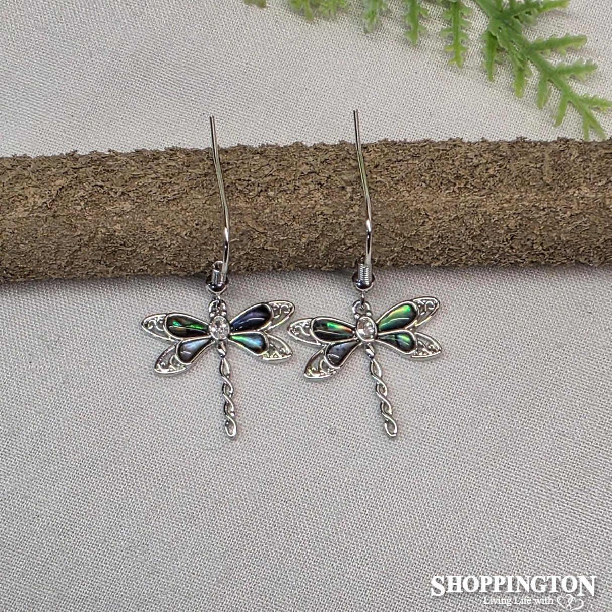 Earrings - Dragonfly Paua
