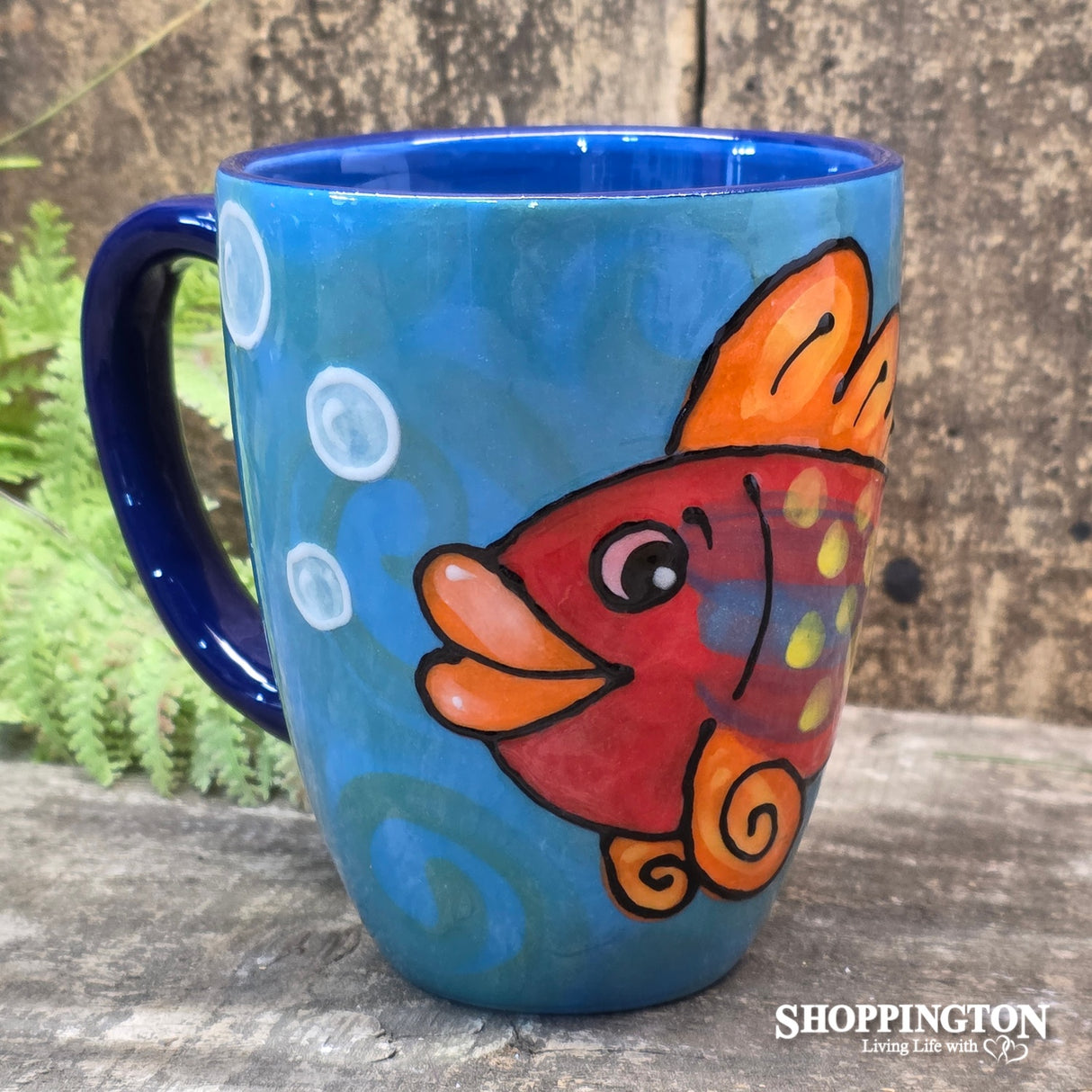 NZ Made Hand Painted -Red Fish Blokes Mug