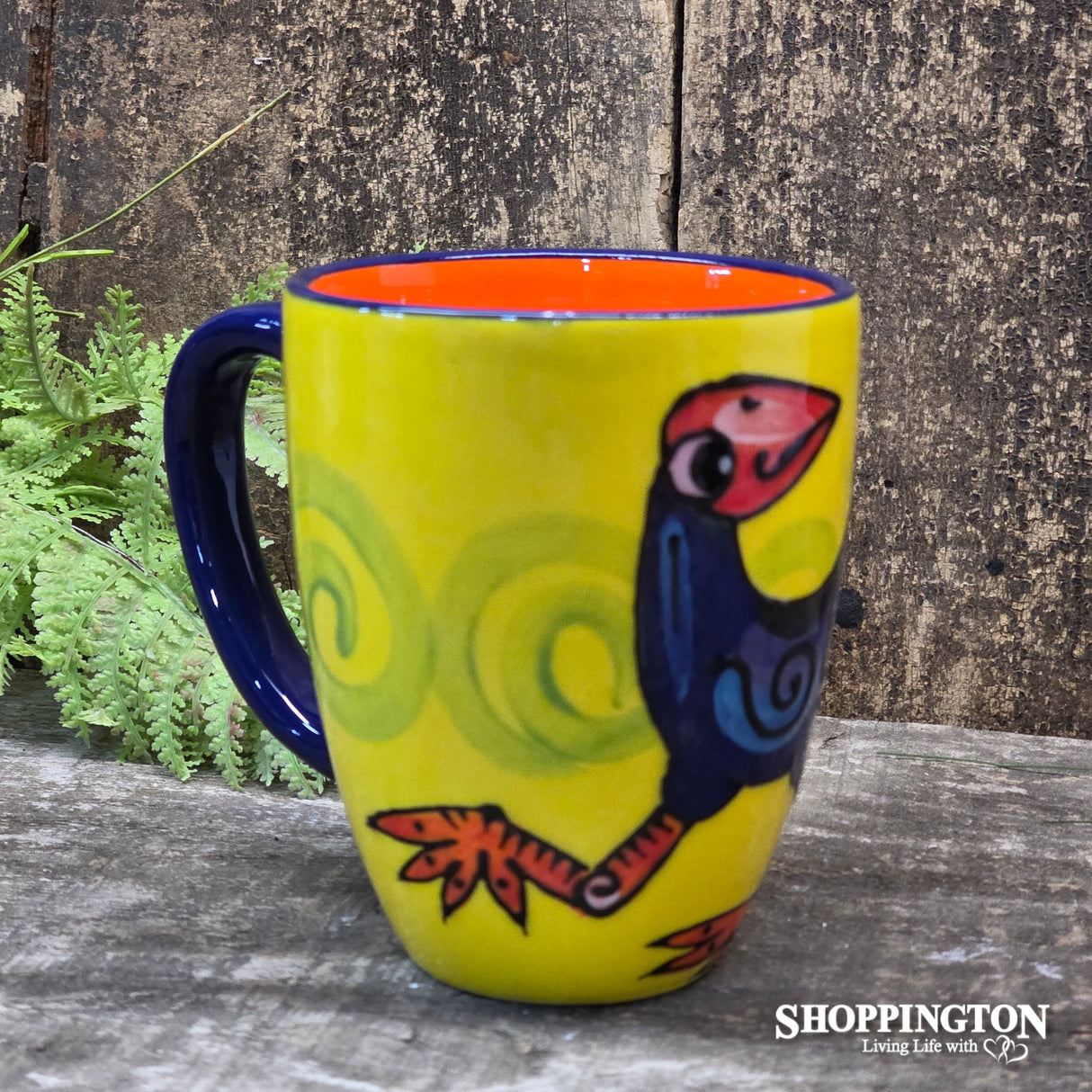 NZ Made Hand Painted - Pukeko Yellow Blokes Mug