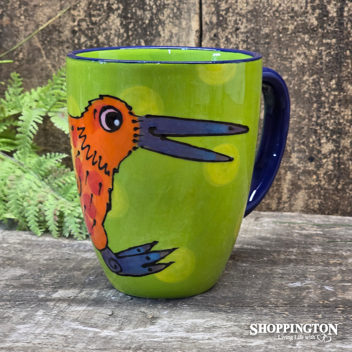 NZ Made Hand Painted - Green Kiwi Blokes Mug